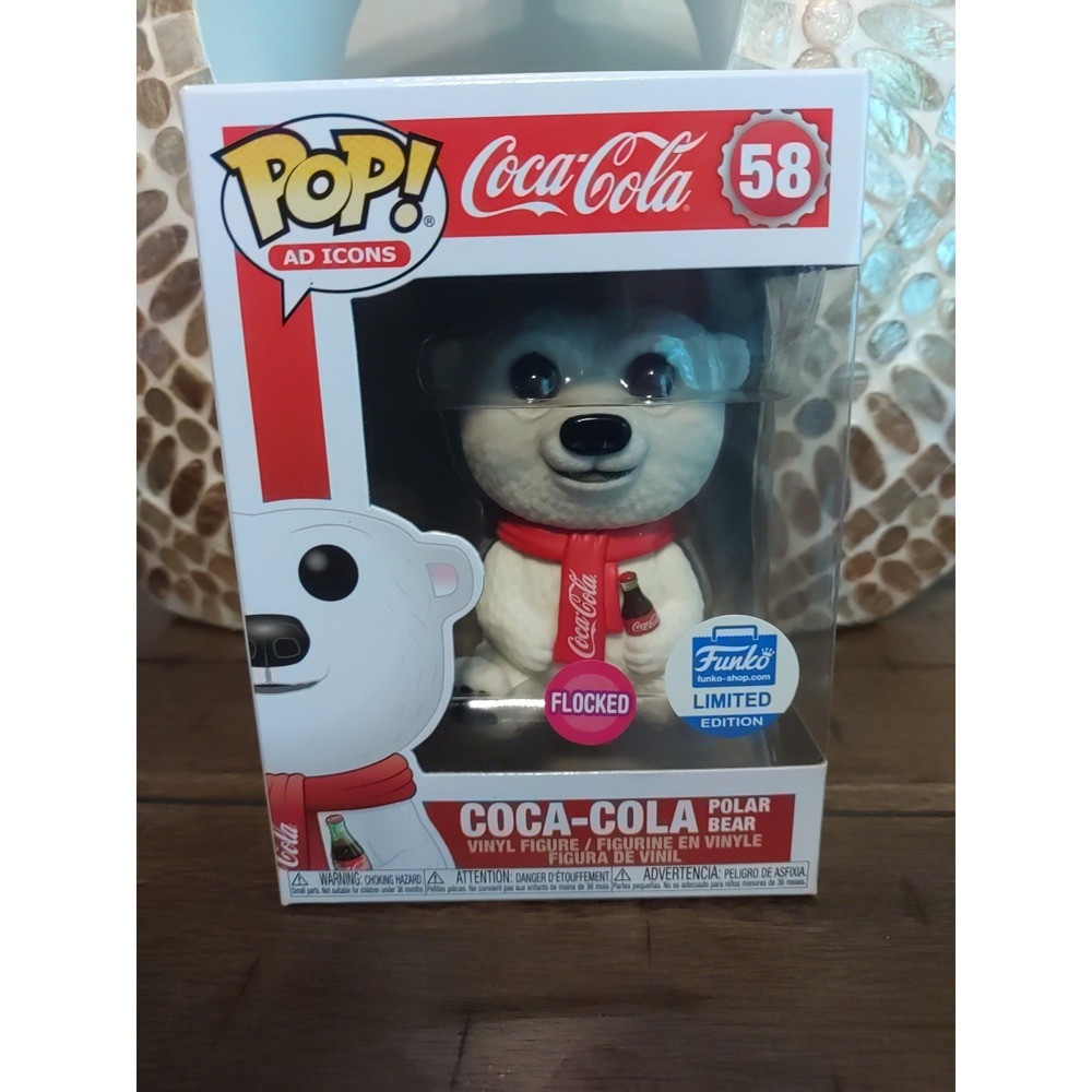 Funko Pop Coca Cola Polar Bear #58 Limited Edition Flocked Vinyl Ad Icon